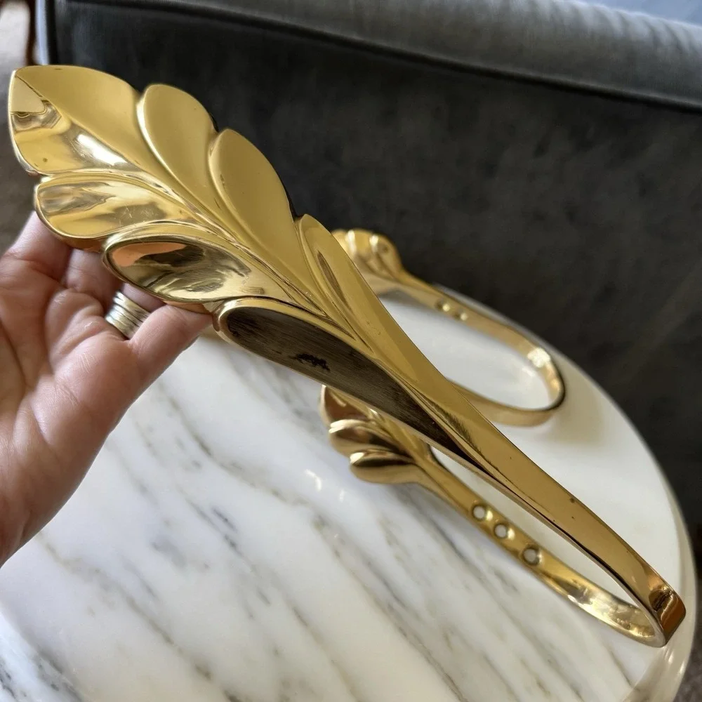 Solid Brass Leaf Design Curtain Tie Backs 11